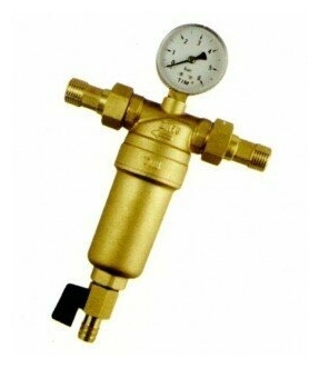 Фильтр 3/4" нр/нр с манометром метал. корпус TIM JH-2001