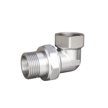 Соединитель 20 (3/4") ВР/НР (американка) угловой латунь, никель, LD Pride (16шт/уп)