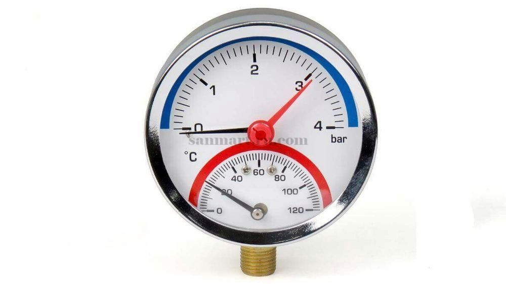 Термоманометр F+R828 D80мм (1/2",4 бар,120"С) радиальный 10025526 Watts