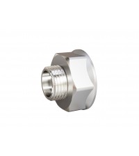 Переходник 15х10 (1/2"ВР х 3/8"НР) латунь никель, LD Pride (160шт/уп)