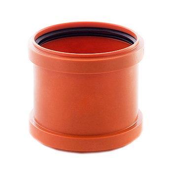 Муфта 200 двухраструб. (двойная) ПП, наруж. канализация Политэк