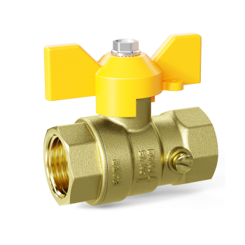 Кран 15 никел. вн/вн бабочка, газ для манометра М20 Ру16 (метрич./трубная резьба) LD Pride