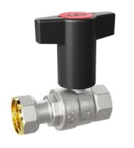 Кран 20 Ру 40 с накидной гайкой вн/вн, бабочка, вода с Т-рукояткой (Red + Blue) LD Pride (уп.7шт)