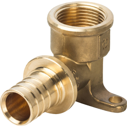 Угольник 25x3/4" настенный с креплением для труб из сшитого полиэтилена аксиальный STOUT SFA-0009-002534