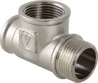Тройник 20х20х15 (3/4"х3/4"х1/2") нр/вн/вн переходной латун. никель. Valtec (VTr.134.RN.050504)