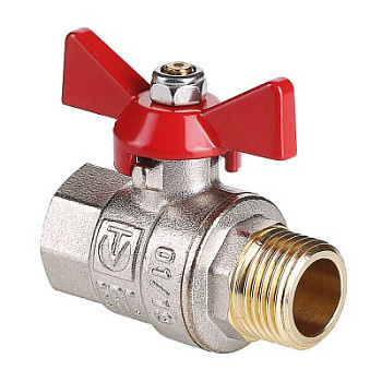 Кран 25 никел. вн/нр бабочка, вода Valtec (VT.218.N.06)