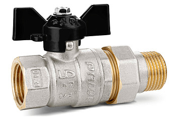 Кран 15 никел. американка бабочка, вода LD Pride (уп.19шт)