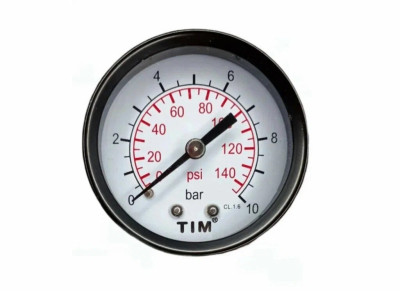Манометр аксиальный 10 бар 1/4"Н Y-50T-10 TIM