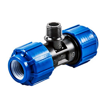 ПЭ Тройник 40х1 1/4"х40 НР компрессионный ТПК-АКВА