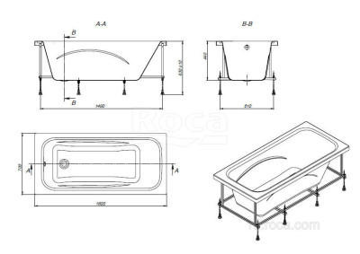 Ванна Roca Line 160х70 прямоугольная белая ZRU9302985