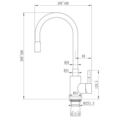 Смеситель для кухни 35k MIXLINE MLSS-0325 ЧЕРНЫЙ гибкий силиконовый излив