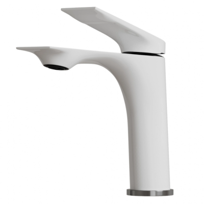 Смеситель для раковины 30k MIXLINE ML41-04 "Swan White" БЕЛЫЙ/ХРОМ