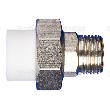 ПП Муфта 40x1 1/2" НР  разъемная амер. (40/10) (MeerPlast) 