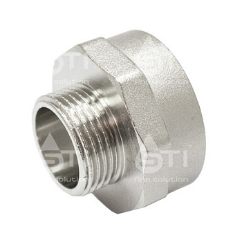 Переходник 32х25 (1 1/4"х1") вн/нр латун. никель. STI