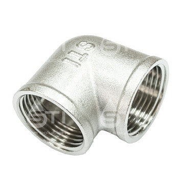 Угольник 15 (1/2") ВР-ВР латун. никель. STI