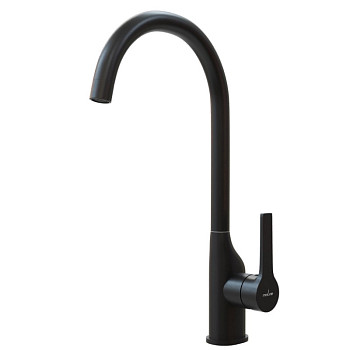 Смеситель для кухни 35k MIXLINE ML23-032 "Round Black" высокий излив боковая ручка