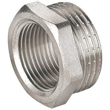 Футорка 20х15 (3/4"х1/2") нр/вн латун. никель. Valtec (VTr.581.N.0504)