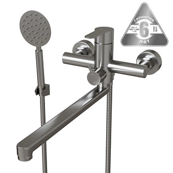 Смеситель для ванны и раковины 35k MIXLINE MLSS32-02 "Stainless" нерж.