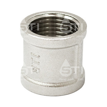 Муфта 15 (1/2") вн/вн латун. никель. STI