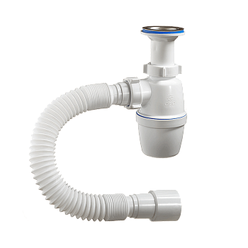 ОРИО сифон бутылочный с литым выпуском 1 1/2 х 40, с гибкой трубой 40-40/50 А-40029