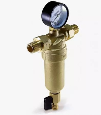 Фильтр 1/2" нр/нр с манометром метал. корпус TIM JH-1001