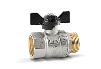 Кран 25 никел. вн/нр бабочка, вода LD Pride (уп.12шт)