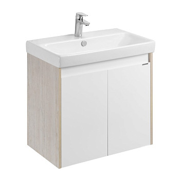 АКВАТОН Тумба-умывальник "Сканди Doors 70" Белый/Дуб Верона 1A278901SDB20