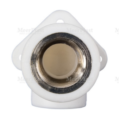 ПП Угольник 20х1/2" ВР с креплением (водорозетка)  (90/10) (MeerPlast) 