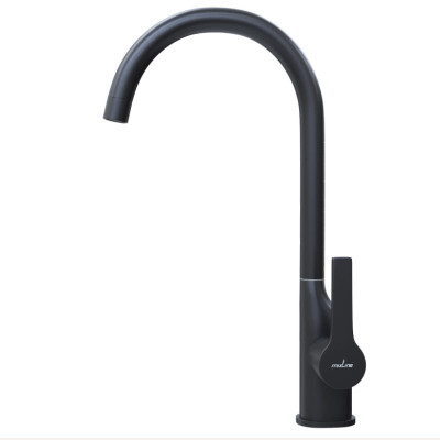 Смеситель для кухни 35k MIXLINE ML23-032 "Round Black" высокий излив боковая ручка