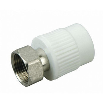 ПП Муфта 20х1/2" с накидной гайкой(мет.штуцер) (210/10) (MeerPlast) 