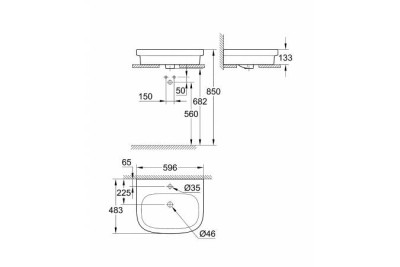 Раковина накладная GROHE Euro Ceramic 60 см, альпин-белый 39337000