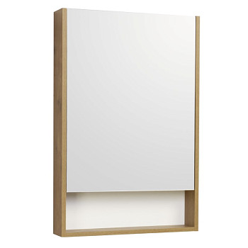 АКВАТОН Зеркало-шкаф "Сканди 55" Белый/Дуб Рустикальный 1A252102SDZ90