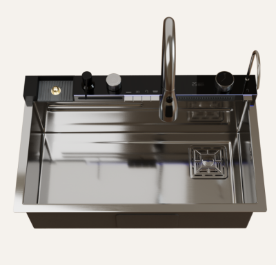 Мойка настол.монтаж 75х46 (3,0) вып 3 1/2  MIXLINE PRO 21,5см V2.0 (сатин) сиф+доз+смес+кол+д/р+о/с
