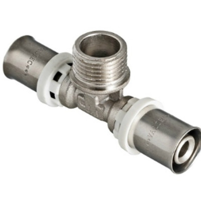 VTm.333.N.260626 Тройник обжимной с переходом НР 26Х1"Х26 VALTEC уп.(5/25шт)