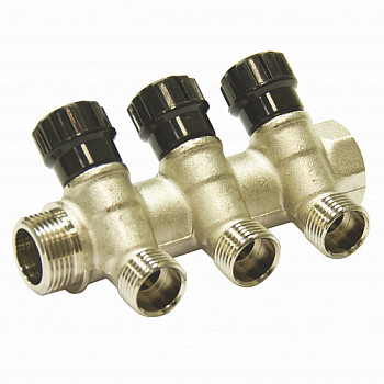 Коллектор 3 вых. вентиль 3/4"х1/2"НР СТМ  C3MV3412N