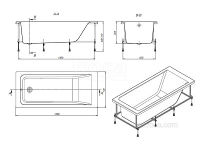 Ванна Roca Easy 150x70 прямоугольная белая ZRU9302904