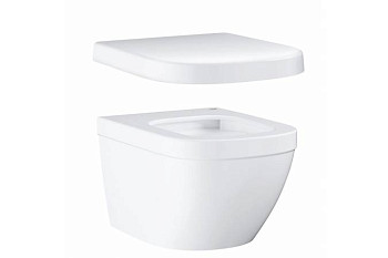 Унитаз подвесной безободковый, компактный GROHE Euro Ceramic с сиденьем с микролифтом NW0028-1