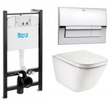 ПЭК  ROCA GAP 893104100 (инсталл. + унитаз подвесной Rimless + сид. SoftClose + клавиша)