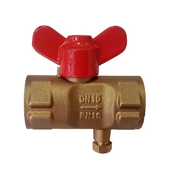 Кран 15 д/маном 11Б27П(м)2+ маевского с трубн.резьбой (красная бабочка)