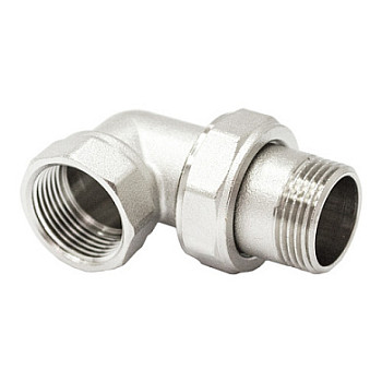 Соединитель 32 (1 1/4") вн/нр угловой (американка) латун. никель. STI