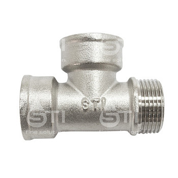 Тройник 15 (1/2") ВР-ВР-НР латун. никель. STI