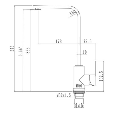 Смеситель для кухни 35k MIXLINE MLSS-0324 плоский излив