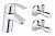 Смеситель для раковины GROHE Eurosmart New с угловыми вентилями (2 шт.) и донным клапаном, хром 23588000