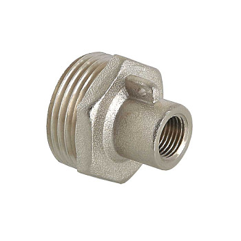 Переходник М10х15 (М10х1/2") вн/нр для подкл. датчика температуры латун. никель. Valtec (VTr.424.N.M004)