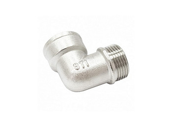 Угольник 15 (1/2") ВР-НР латун. никель. STI
