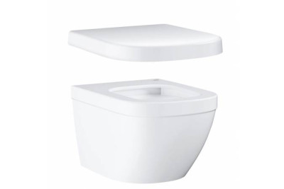 Унитаз подвесной безободковый, компактный GROHE Euro Ceramic с сиденьем с микролифтом NW0028-1