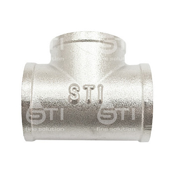 Тройник 25 (1") ВР-ВР-ВР латун. никель. STI