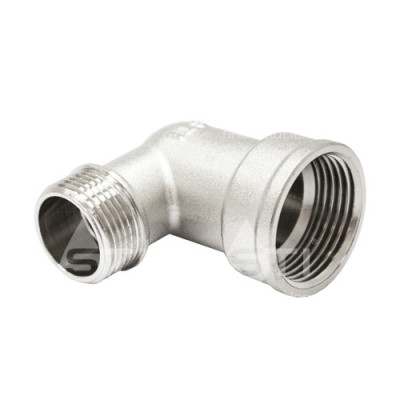 Угольник 20х15 (3/4"х1/2") ВР-НР латун. никель. STI