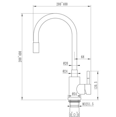Смеситель для кухни 35k MIXLINE MLSS-0325 БЕЛЫЙ гибкий силиконовый излив