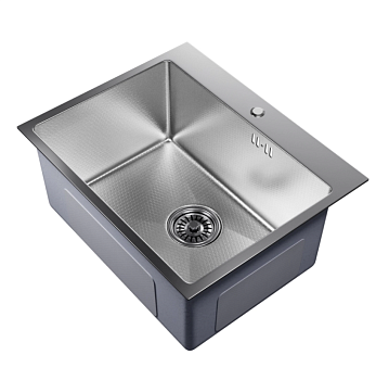 Мойка настол.монтаж 53х43 (3,0) вып 3 1/2  MIXLINE PRO 22см с сифоном (сатин НАНО)